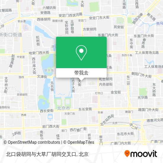 北口袋胡同与大草厂胡同交叉口地图