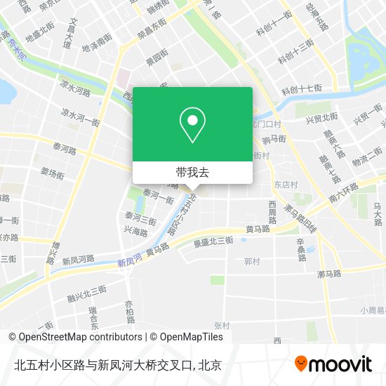 北五村小区路与新凤河大桥交叉口地图