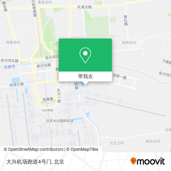 大兴机场跑道4号门地图