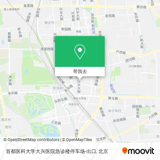 首都医科大学大兴医院急诊楼停车场-出口地图