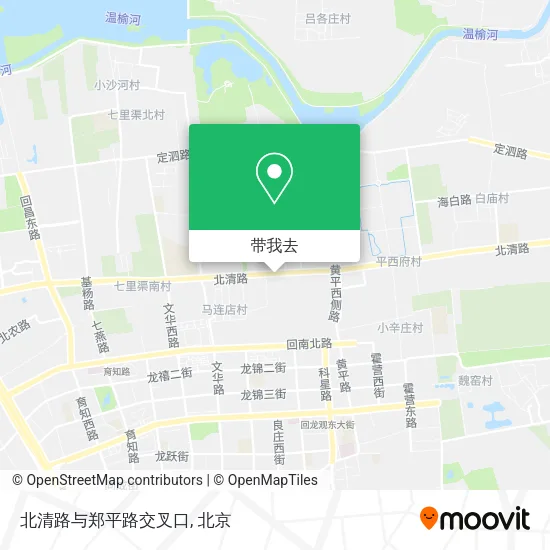北清路与郑平路交叉口地图