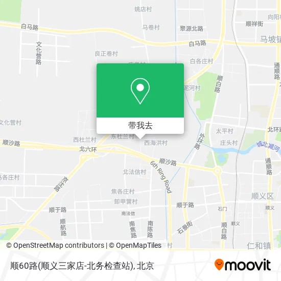 顺60路(顺义三家店-北务检查站)地图