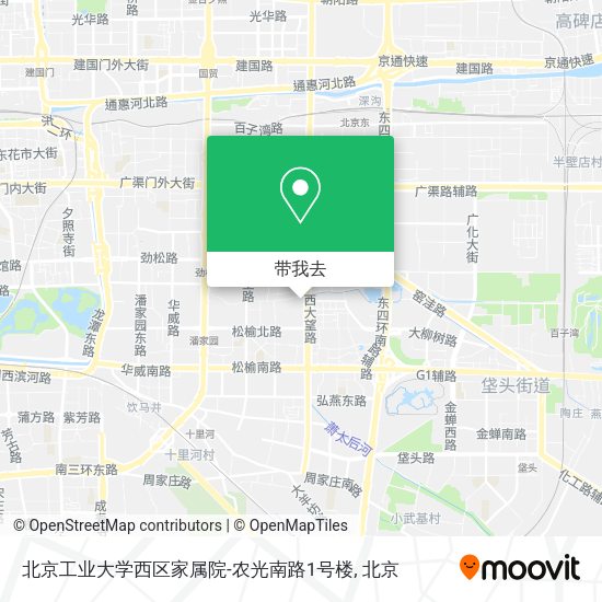 北京工业大学西区家属院-农光南路1号楼地图