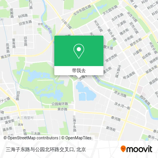 三海子东路与公园北环路交叉口地图