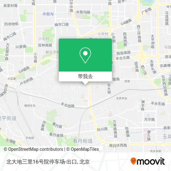 北大地三里16号院停车场-出口地图