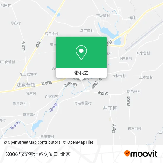 X006与滨河北路交叉口地图