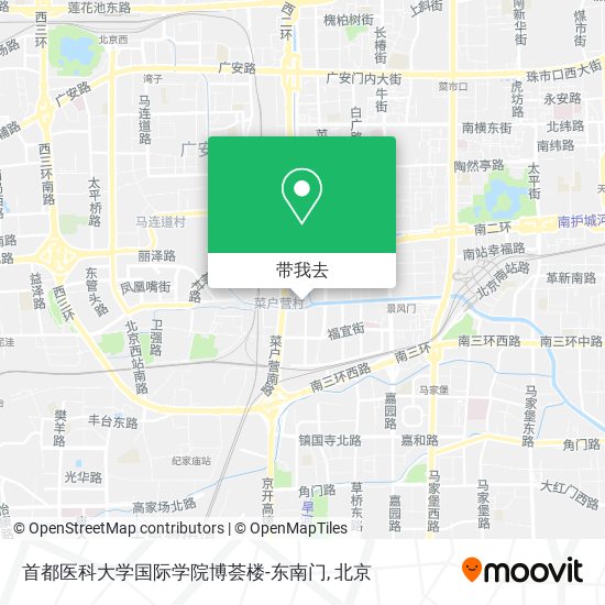 首都医科大学国际学院博荟楼-东南门地图