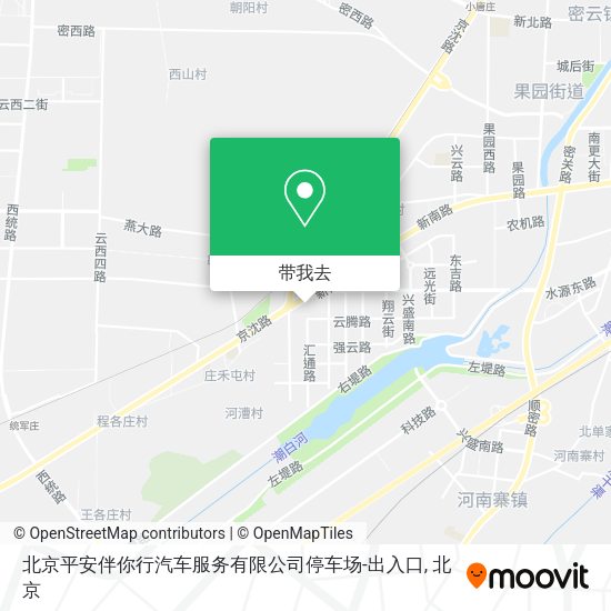北京平安伴你行汽车服务有限公司停车场-出入口地图