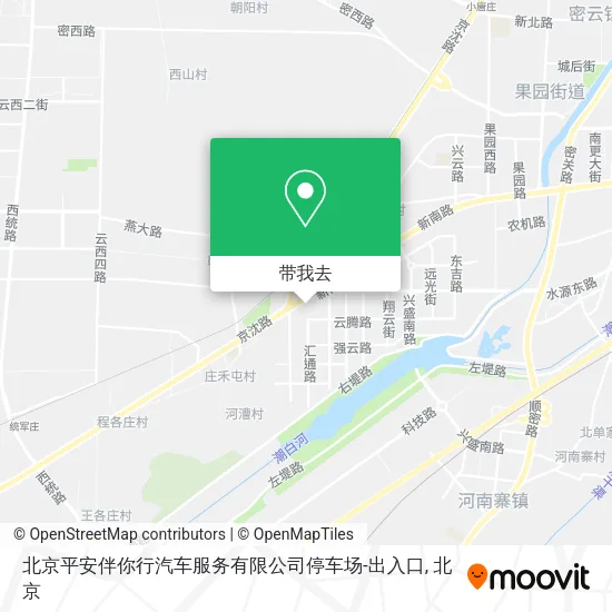 北京平安伴你行汽车服务有限公司停车场-出入口地图