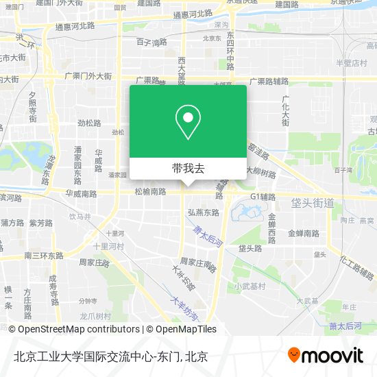 北京工业大学国际交流中心-东门地图
