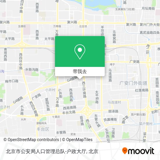 北京市公安局人口管理总队-户政大厅地图
