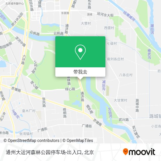通州大运河森林公园停车场-出入口地图