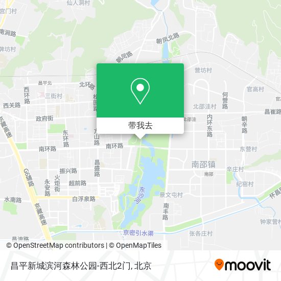 昌平新城滨河森林公园-西北2门地图