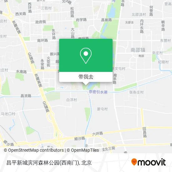 昌平新城滨河森林公园(西南门)地图