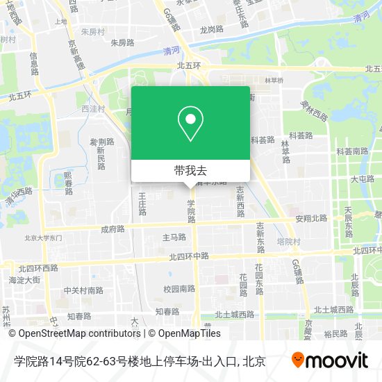 学院路14号院62-63号楼地上停车场-出入口地图
