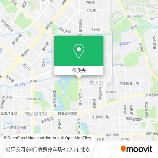 朝阳公园东3门收费停车场-出入口地图