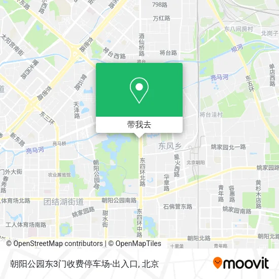 朝阳公园东3门收费停车场-出入口地图