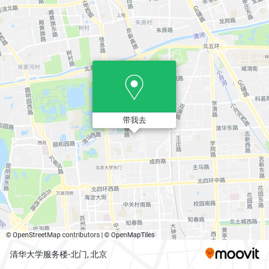 清华大学服务楼-北门地图