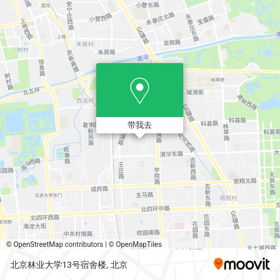 北京林业大学13号宿舍楼地图