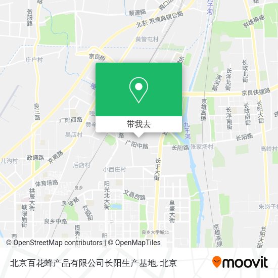 北京百花蜂产品有限公司长阳生产基地地图