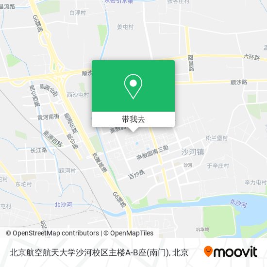 北京航空航天大学沙河校区主楼A-B座(南门)地图