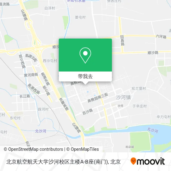 北京航空航天大学沙河校区主楼A-B座(南门)地图
