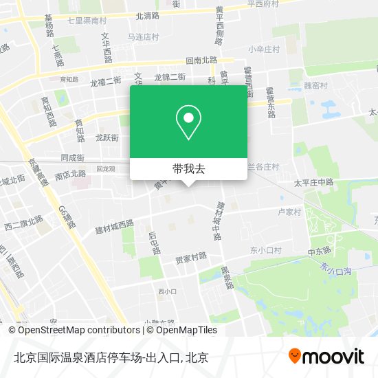 北京国际温泉酒店停车场-出入口地图