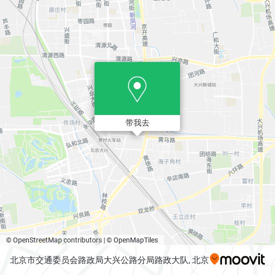 北京市交通委员会路政局大兴公路分局路政大队地图