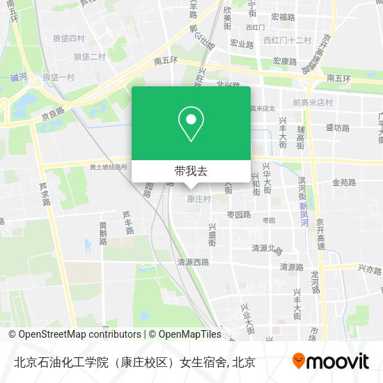 北京石油化工学院（康庄校区）女生宿舍地图