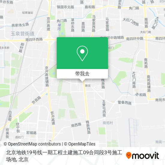 北京地铁19号线一期工程土建施工09合同段3号施工场地地图