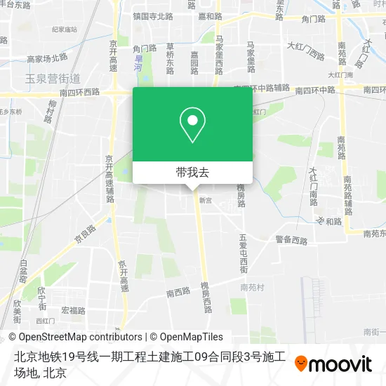北京地铁19号线一期工程土建施工09合同段3号施工场地地图