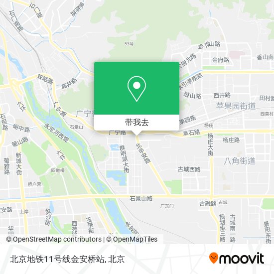 北京地铁11号线金安桥站地图