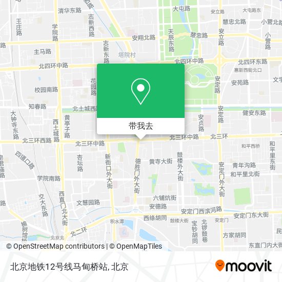 北京地铁12号线马甸桥站地图