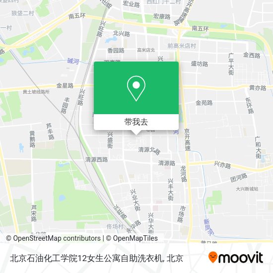 北京石油化工学院12女生公寓自助洗衣机地图