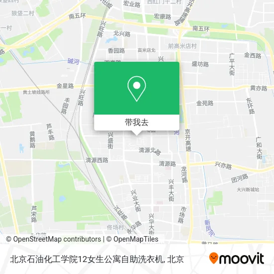 北京石油化工学院12女生公寓自助洗衣机地图