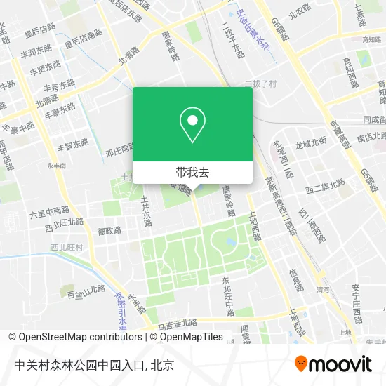 中关村森林公园中园入口地图
