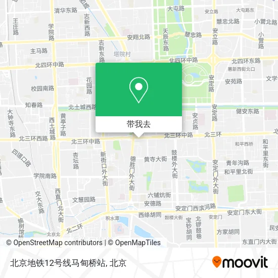 北京地铁12号线马甸桥站地图