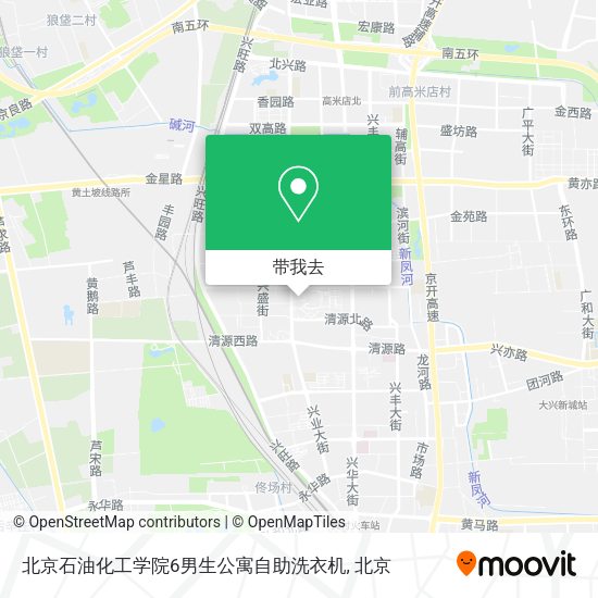 北京石油化工学院6男生公寓自助洗衣机地图