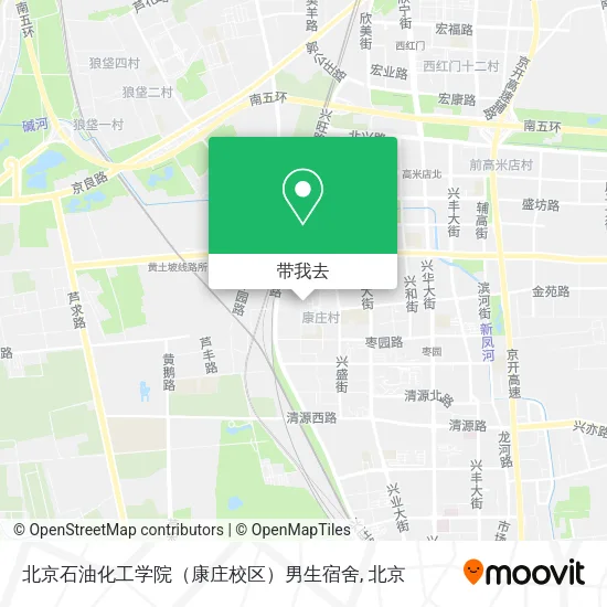 北京石油化工学院（康庄校区）男生宿舍地图