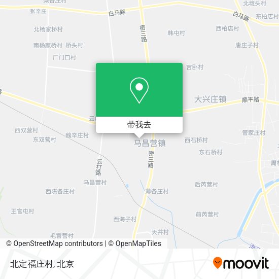 北定福庄村地图