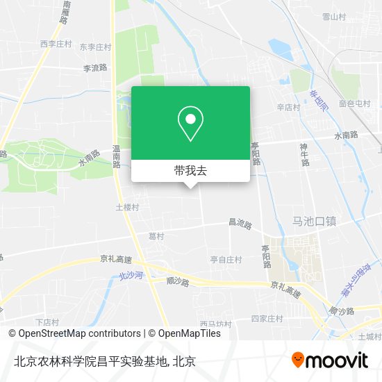 北京农林科学院昌平实验基地地图