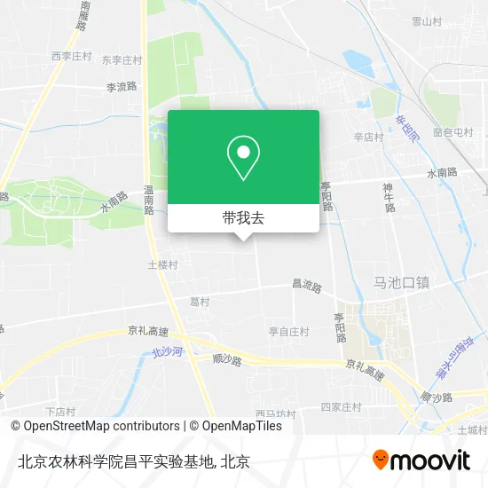 北京农林科学院昌平实验基地地图