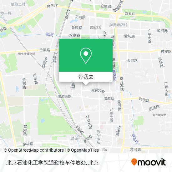 北京石油化工学院通勤校车停放处地图