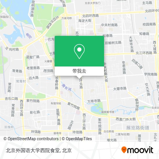 北京外国语大学西院食堂地图