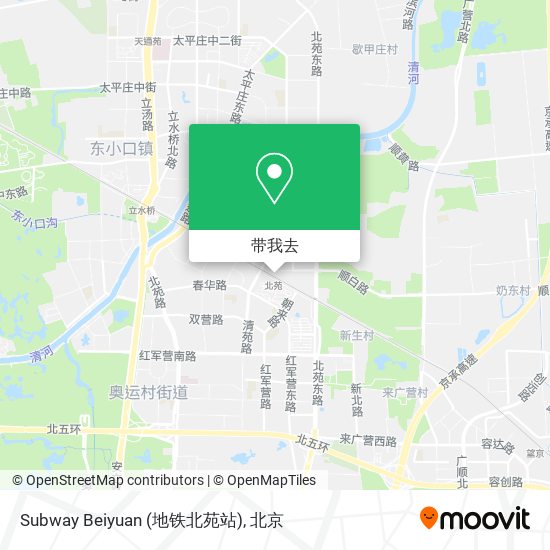 Subway Beiyuan (地铁北苑站)地图