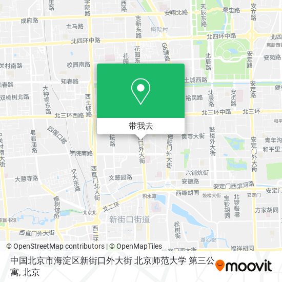 中国北京市海淀区新街口外大街 北京师范大学  第三公寓地图