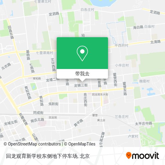 回龙观育新学校东侧地下停车场地图