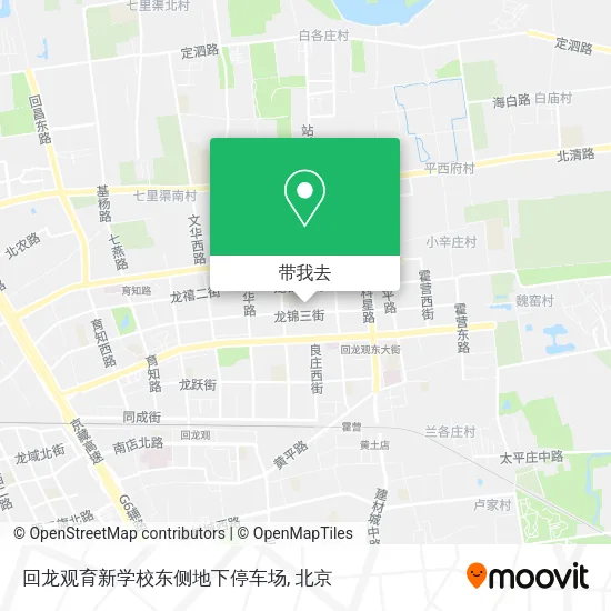 回龙观育新学校东侧地下停车场地图