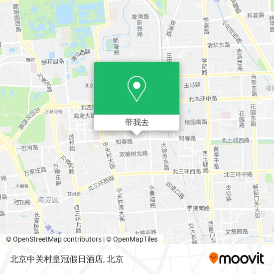 北京中关村皇冠假日酒店地图