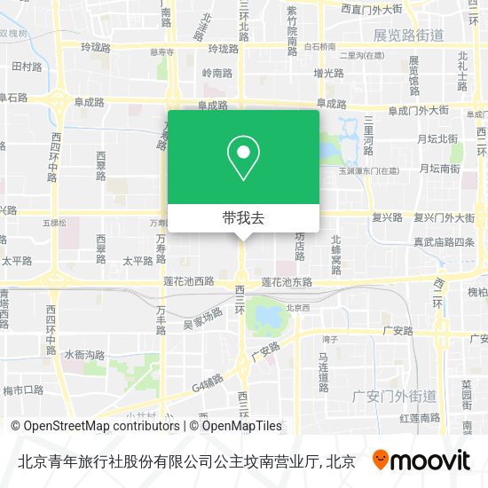 北京青年旅行社股份有限公司公主坟南营业厅地图